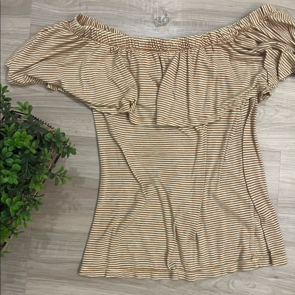 Gimmicks Shoulder Shirt Yellow Stripped